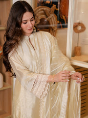 Shahi Bej Chanderi Kurta with Dupatta and Pants