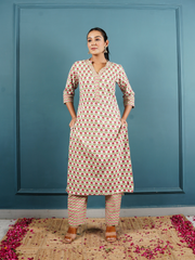 Block Print Kurta Set