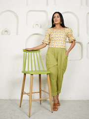 Pineapple Crop Top with Linen Pants