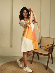 Tri-Chromatic Threads Shirt Dress
