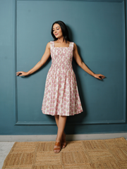 Block Print Red Short Dress