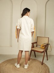 Tri-Chromatic Threads Shirt Dress