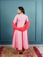 Lehriya Anarkali Pink Kurta