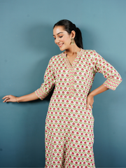 Block Print Kurta Set