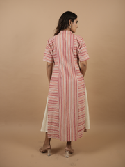 Coral Stripes Shrug Dress