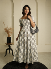 Little Heart Block Print Dress