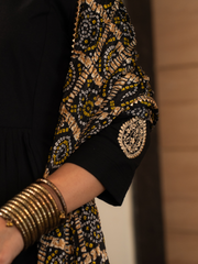 Black Rayon Suit with Pittan Work