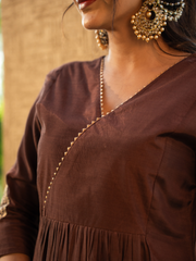 Mocha Brown Shantoon Kurta Set