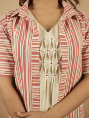 Coral Stripes Shrug Dress