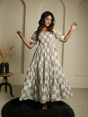 Little Heart Block Print Dress