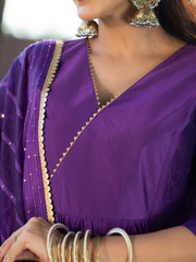 Amethyst Aura Chanderi Kurta Set