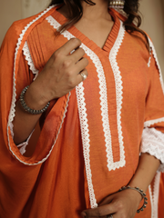 Cadmium Orange Kurta with Dupatta and Pants