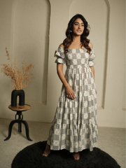 Little Heart Block Print Dress
