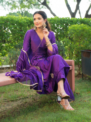 Amethyst Aura Chanderi Kurta Set