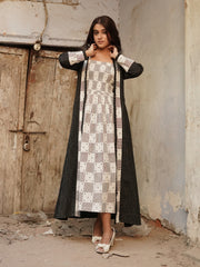 Heart Block Print Inner with Polka Dot Print Shrug