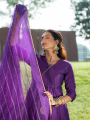 Amethyst Aura Chanderi Kurta Set