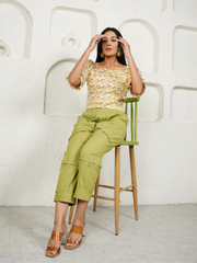 Pineapple Crop Top with Linen Pants
