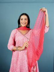 Lehriya Anarkali Pink Kurta