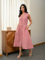 Red Cheques Cotton dress