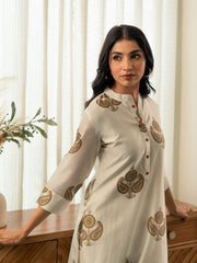 Co-ord Set in Chanderi Silk Fabric with Hand Block Printing