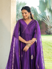 Amethyst Aura Chanderi Kurta Set