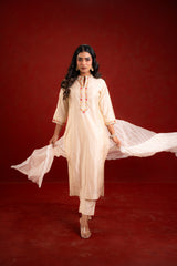 SHAHI BEJ WITH EMBRIODERY KURTA SET