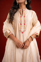 SHAHI BEJ WITH EMBRIODERY KURTA SET