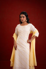 PINTUCK OFF WHITE KURTA SET