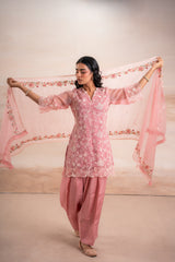 PINK EMBRIODERY SUIT SET