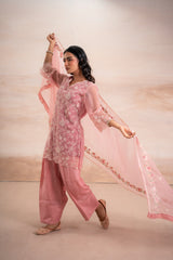 PINK EMBRIODERY SUIT SET
