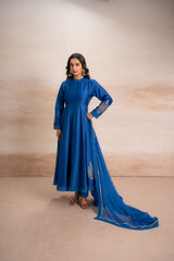 BLUE ANARKALI WITH PANTS