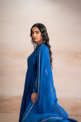 BLUE ANARKALI WITH PANTS