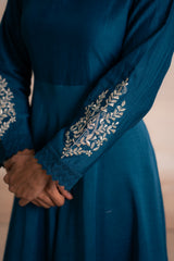 TEAL BLUE ANARKALI WITH PANTS