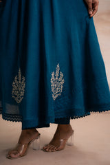 TEAL BLUE ANARKALI WITH PANTS