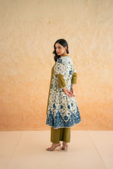 GREEN KURTA SET WITH SHRUG