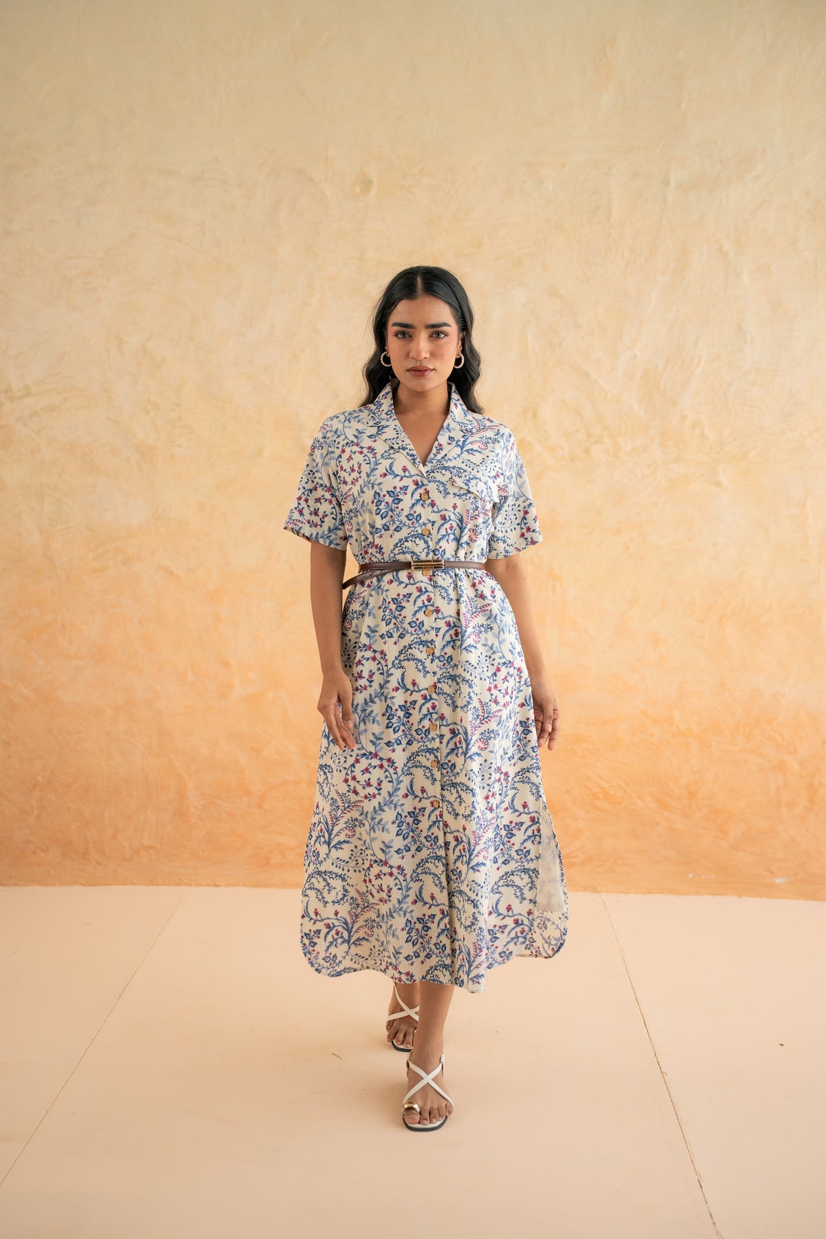 MULTI FLOWER SHIRT DRESS