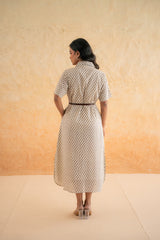 FLOWER BUTA SHIRT DRESS