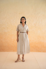 FLOWER BUTA SHIRT DRESS