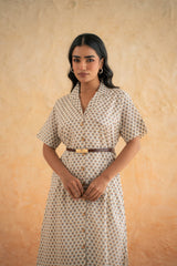 FLOWER BUTA SHIRT DRESS