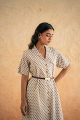 FLOWER BUTA SHIRT DRESS