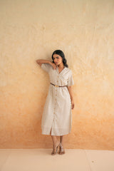 FLOWER BUTA SHIRT DRESS