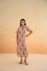 BLOCK PRINT SHIRT DRESS