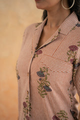 BLOCK PRINT SHIRT DRESS