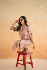 BLOCK PRINT SHIRT DRESS