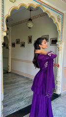 Festive Purple chiffon Co-ord Set
