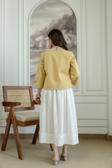Cotton Slub Dress with Embriodary Jacket