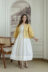 Cotton Slub Dress with Embriodary Jacket